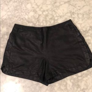 Zara navy faux leather look shorts